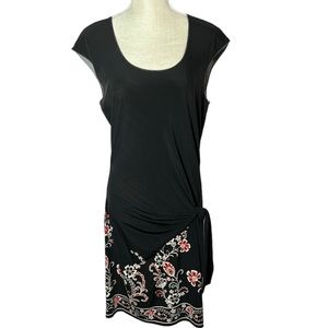 StudioM Black Dress with Floral Border